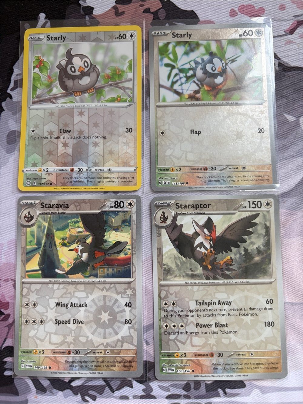 Starly, Staravia & Staraptor Evolution Lot | 4 Cards | Reverse Holos | ✨5/$25✨